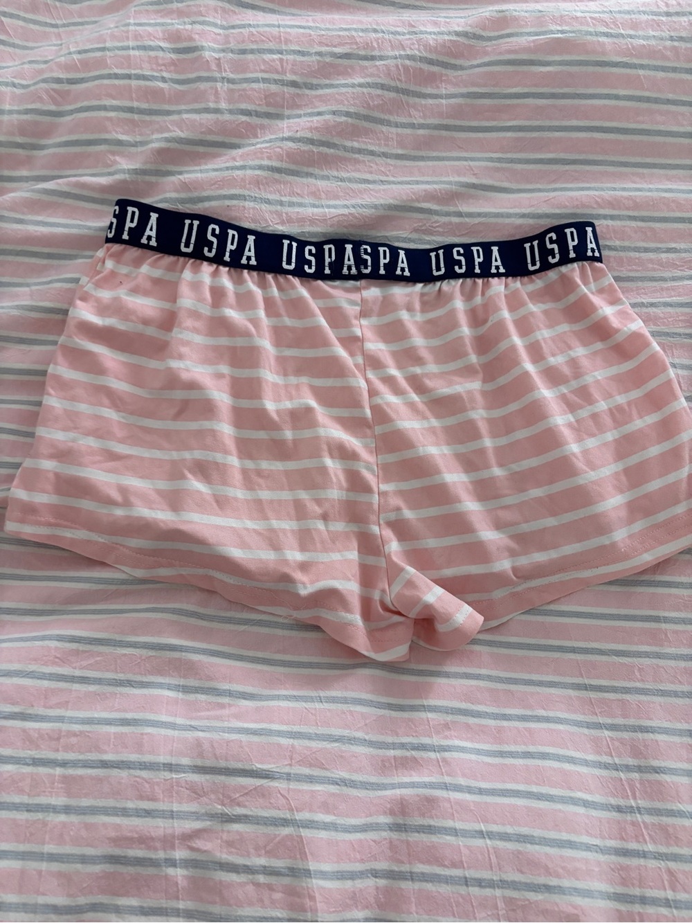 U.S. Polo Assn. Pink Stripe Women's Lounge Shorts